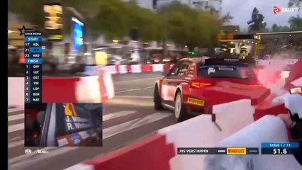 ERC 2025 Rally Sierra Morena SS1 Verstappen Hits Barrier