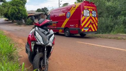 Motociclista sofre acidente no Bairro Cataratas