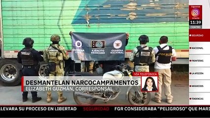 Desmantelan 3 narcocampanentos en Apatzingán, Michoacán