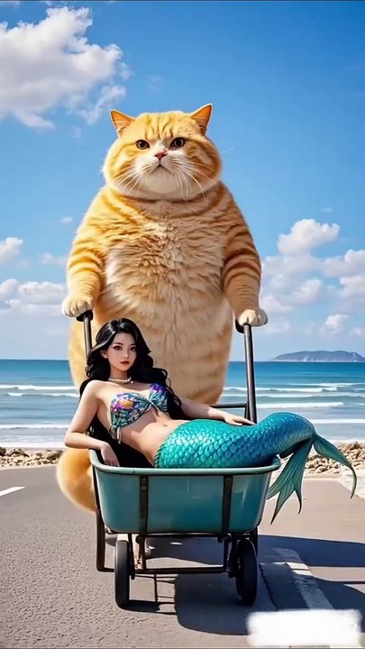 Cat😺 and Mermaid🧜‍♀️ Story... By AI CATS STORY.