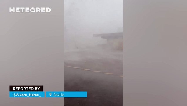 A downburst brings heavy rain and extremely strong winds to Seville, Spain! The phenomenon left behind some striking scenes