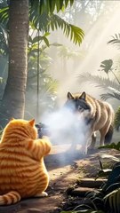 Cat😺 and Wolf🐺 Story... By AI CATS STORY.