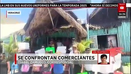 Comerciantes de playa Villa del Mar, Veracruz, se confrontan con autoridades