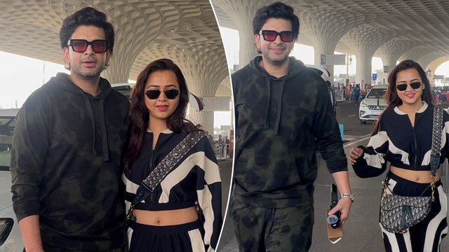 Tejasswi Prakash & Karan Kundra Clicked Together Like Love Birds At The Mumbai Airport | #tejran