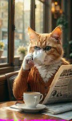 Ultra-Realistic Cat Art: Orange Cat Living Like a Human