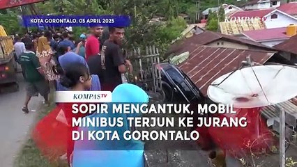 Sopir Mengantuk, Sebuah Mobil Minibus Terjun ke Jurang di Kota Gorontalo