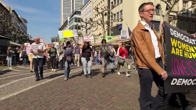 Trump and Musk opponents take to the streets in Germany