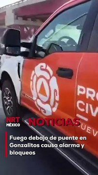 Autoridades cerraron la circulación en una zona de la avenida Gonzalitos, a la altura del Obispado, tras un incendio debajo del puente vehicular. El humo se filtró a la superficie a través de una grieta.