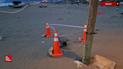 Hatay'da sahile roket vurdu