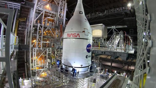 Watch How Artemis 1 Rocket Gets Stacked In This Amazing Time-Lapse