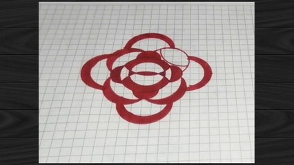 (TUTORIAL #00005) 🎨🖌️🖌️ CÓMO DIBUJAR con una regla de círculos y un marcador rojo. ¡Paso a paso!