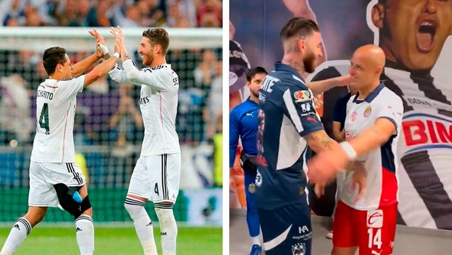 Chicharito Hernández y Sergio Ramos se reencuentran en México; así se saludan los exjugadores del Real Madrid