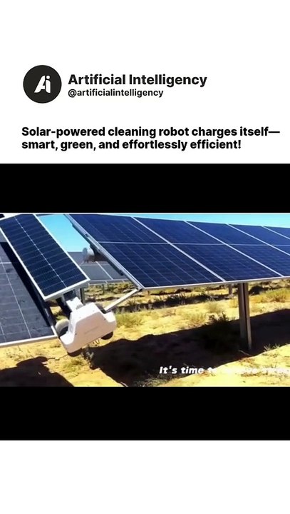 Solar-powered cleaning robot charges itself—smart, green, and effortlessly efficient!