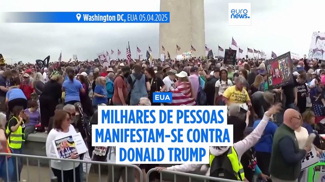 Milhares de pessoas participam em protestos anti-Trump e Musk em todo o mundo