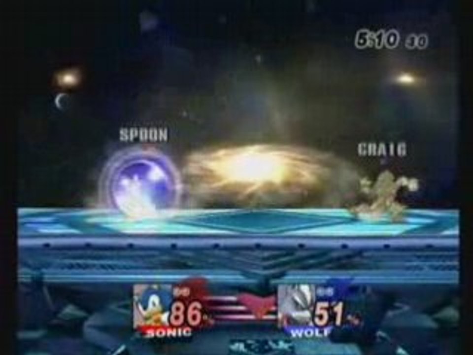 SSBB: Craig (Wolf) vs Spoon (Sonic)