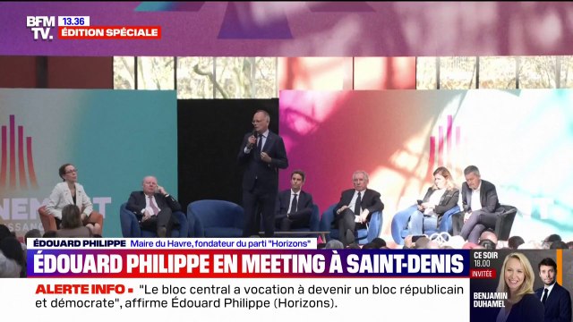 Meeting à Saint-Denis: Édouard Philippe (Horizons) appelle à un projet clair plutôt que des attaques contre les adversaires