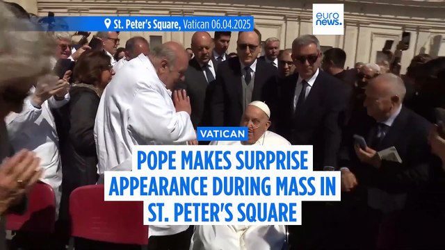 Pope makes surprise appearance during Mass in St. Peter's Square
