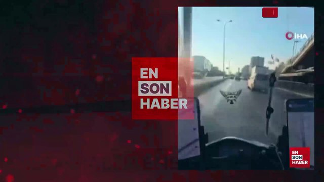 İstanbul Esenyurt'ta motosiklet sürücüsünün ölümden döndüğü kaza