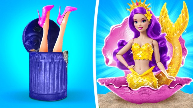 Du chagrin à la transformation éblouissante en sirène ! Le relooking beauté de Barbie par amour !