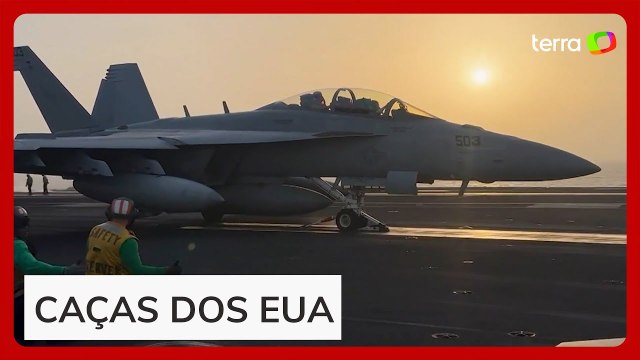 EUA divulgam imagens de lançamento de caças para atacar Houthis no Iêmen