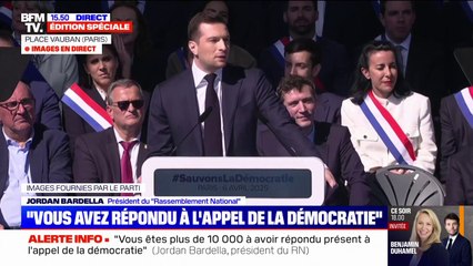 Jordan Bardella (RN): "L'extrême gauche s'est donné rendez-vous pour piétiner notre héritage"