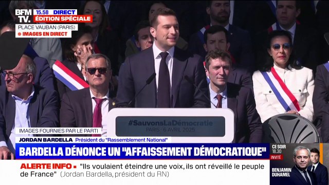 Condamnation de Marine Le Pen: Jordan Bardella (RN) dénonce un affaissement démocratique