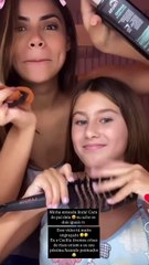 Lexa encanta web com vídeo de penteado com a enteada