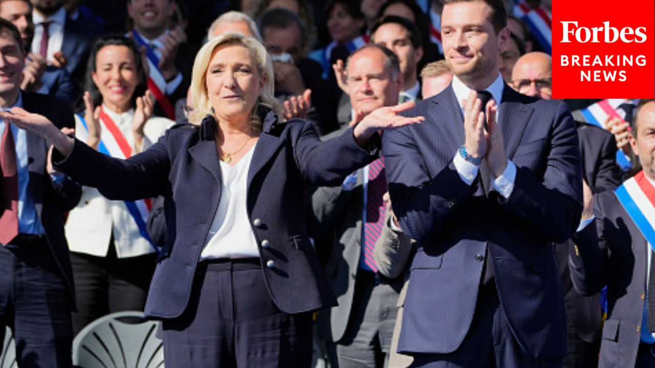 Supporters Of Far-Right National Rally March In Support Of Le Pen After Embezzlement Conviction