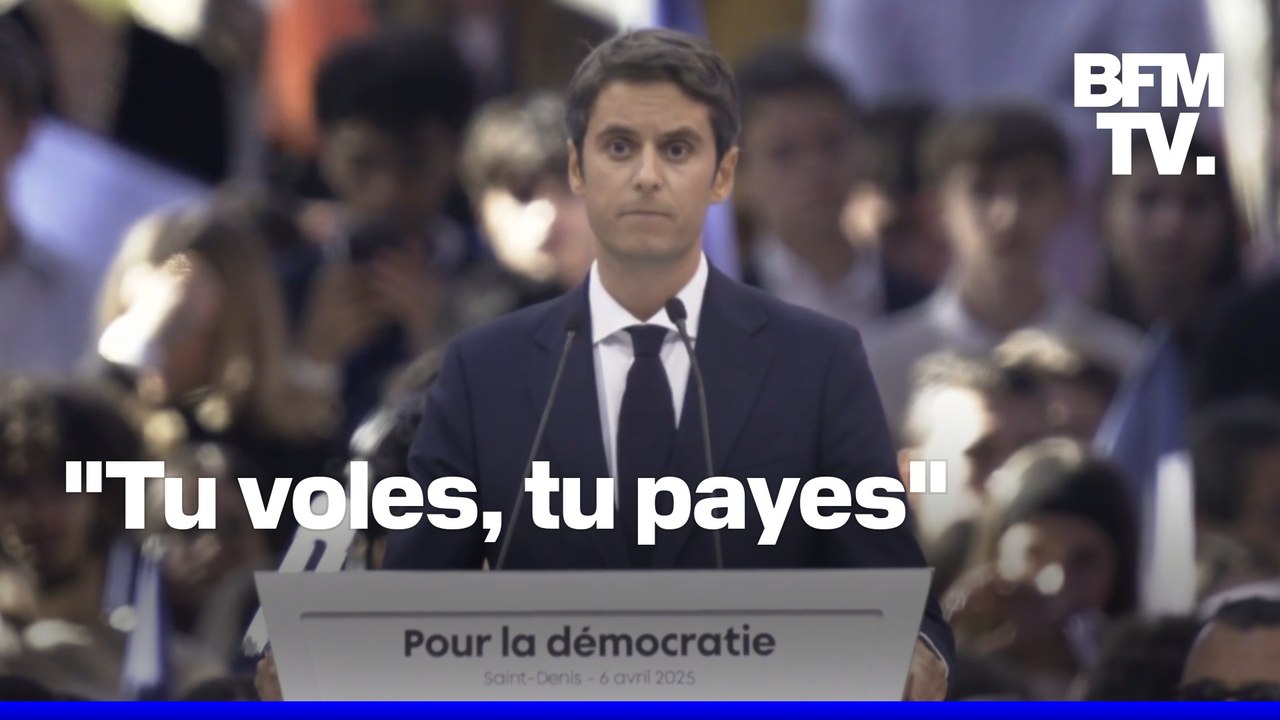 "Tu voles, tu payes": Gabriel Attal répond au Rassemblement national à l'occasion d'un meeting en Seine-Saint-Denis