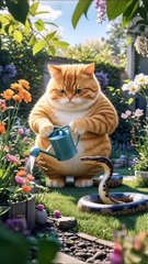 Cat😺 and Snake🐍 Story... By AI CATS STORY.