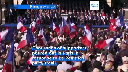 Le Pen slams embezzlement conviction as 'witch hunt' in Paris rally