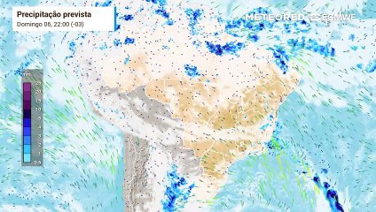 Domingo, 06 de abril: chuvas aumentam no Sul no início da semana