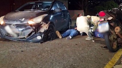 Motociclista sofre luxação no ombro ao colidir contra HB20 no Bairro Claudete