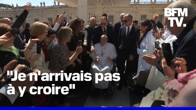 J'ai pleuré d'émotion : le pape fait une apparition surprise place Saint-Pierre, en pleine convalescence de sa pneumonie