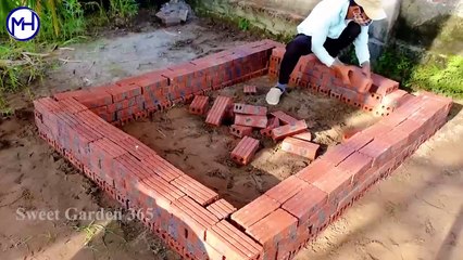 Crazy idea from cement and glass! Make beautiful outdoor aquarium bed