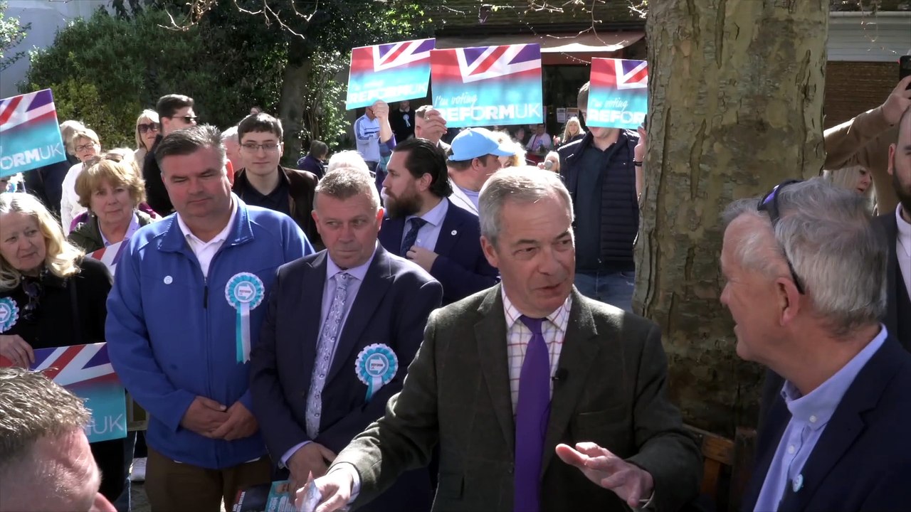 Nigel Farage predicts success for Reform UK at party's KCC election launch in Hythe