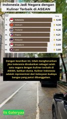 Indonesia telah diakui sebagai salah satu negara dengan kuliner terbaik di ASEAN