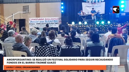 AMORPORSANTINO: Se realizó un festival solidario para seguir recaudando fondos en el barrio Itaembé Guazú