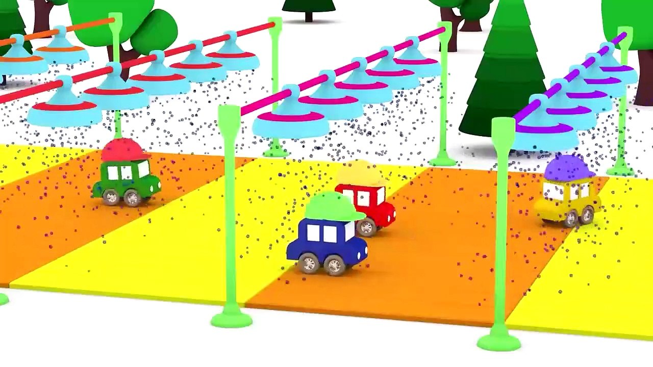 Çizgi film 4 küçük araba Şantiyede yarış Çocuklar için eğitici dizi 3 Türkçe