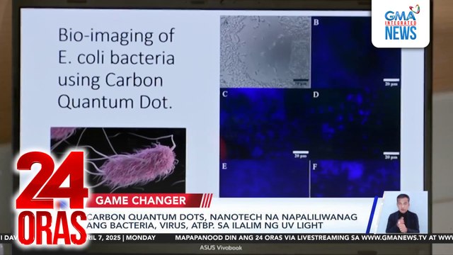Carbon quantum dots, nanotech na napaliliwanag ang bacteria, virus, atbp. sa ilalim ng UV light | 24 Oras