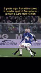 Ronaldo scored a header jumping 2.5 meter high