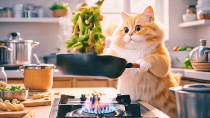 Lovely cats and squirrels catcookingfood