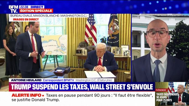 Droits de douane: Donald Trump suspend les taxes et Wall Street engage un rebond spectaculaire