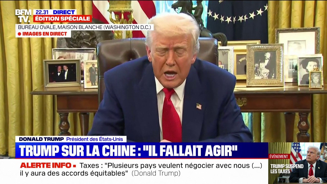 Suspension des droits de douane: Donald Trump se félicite d'un "record pour la Bourse"