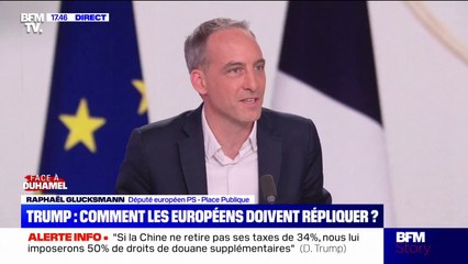 Droits de douane américains: "Il faut être ferme, tout en laissant ouverte la porte des négociations", estime Raphaël Glucksmann (Place Publique)
