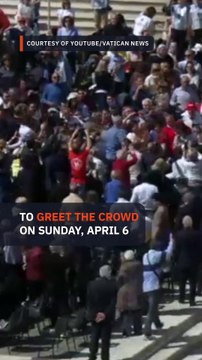 Pope Francis makes surprise first appearance at Vatican after hospital stay