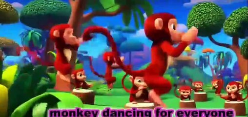 Funny Monkey Jumps and Sings Happy Songs in Jungle Fun