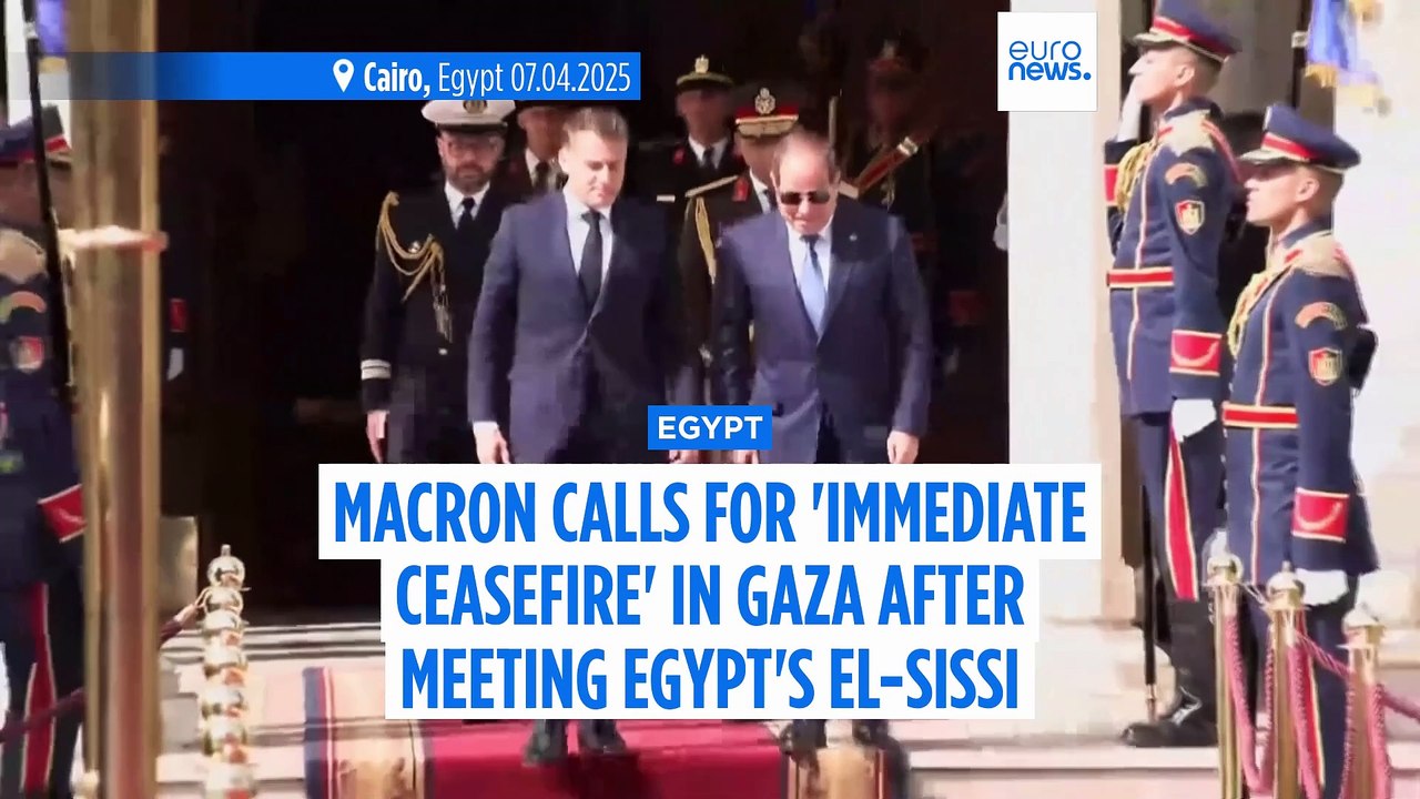 Emmanuel Macron calls for 'immediate ceasefire' in Gaza during visit to Egypt