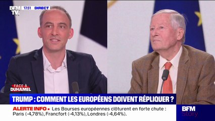Taxes douanières américaines: "L'Europe doit montrer qu'elle est un pôle de stabilité, avec des politiques lisibles", affirme Raphaël Glucksmann