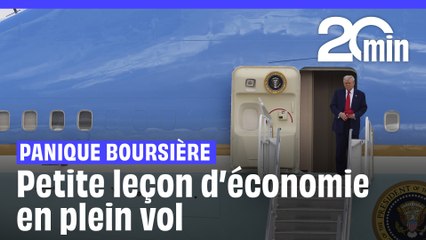 À bord de l'Air Force One, Donald Trump tente de relativiser la panique boursière mondiale
